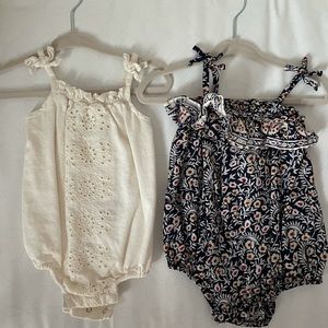 Set of 2 3-6 month rompers